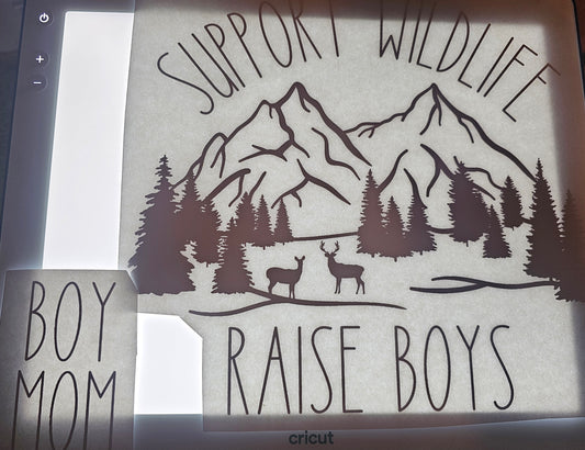 Support Wildlife Raise Boys - Boy Mom 2 Prints - Transfer