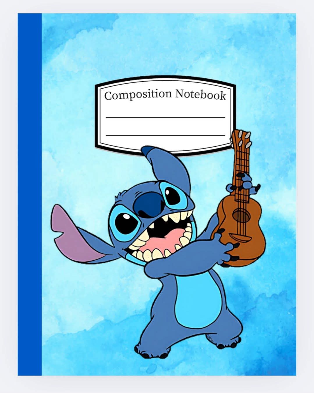 Composition Notebook - Blue Alien Guitar