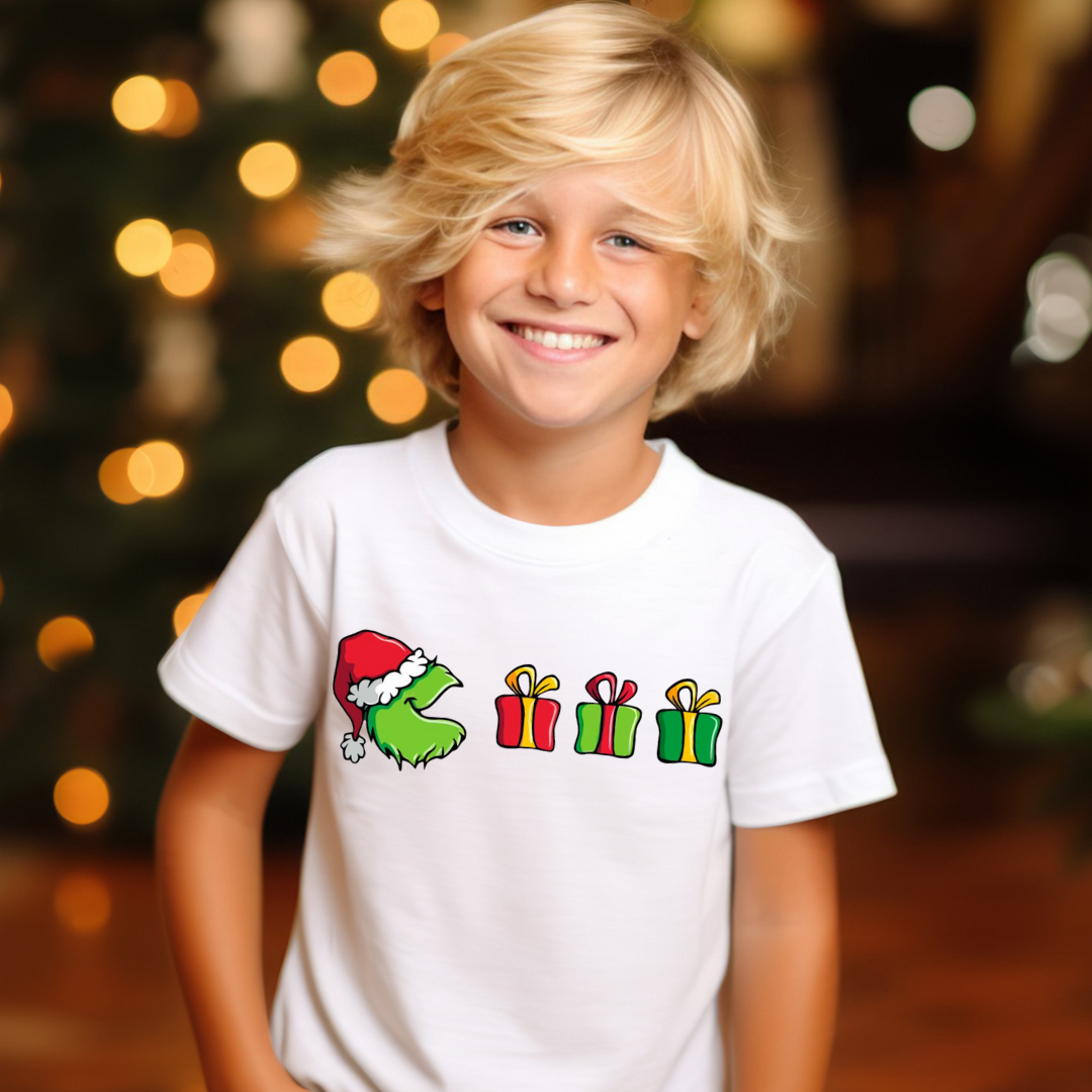 Pac-Man Green Man and Presents - Transfer