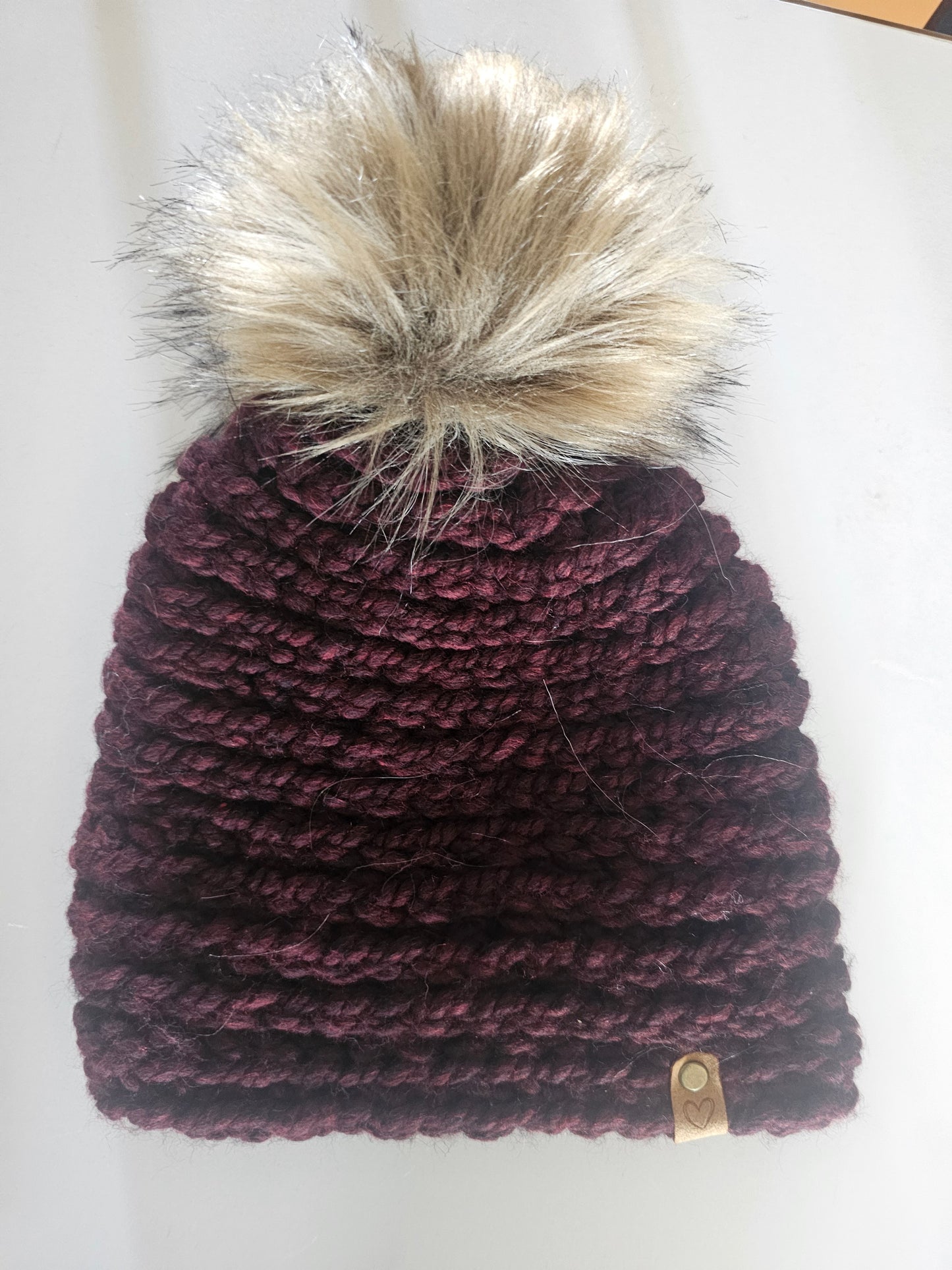 Ready to Ship - Crochet Beanie Hat with removeable Pom