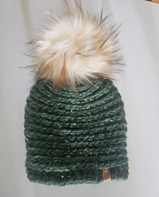 Ready to Ship - Crochet Beanie with removeable Pom