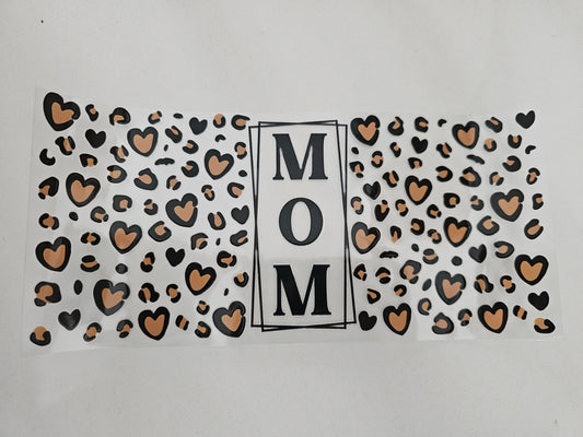 Mom Hearts - Brown with Black Trim