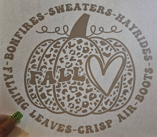 Fall Sweaters Hayrides Air-Boots Bonfires Falling Leaves on black - Transfer