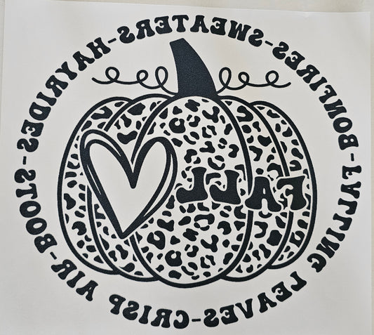 Fall Sweaters Hayrides Air-Boots Bonfires Falling Leaves on black - Transfer