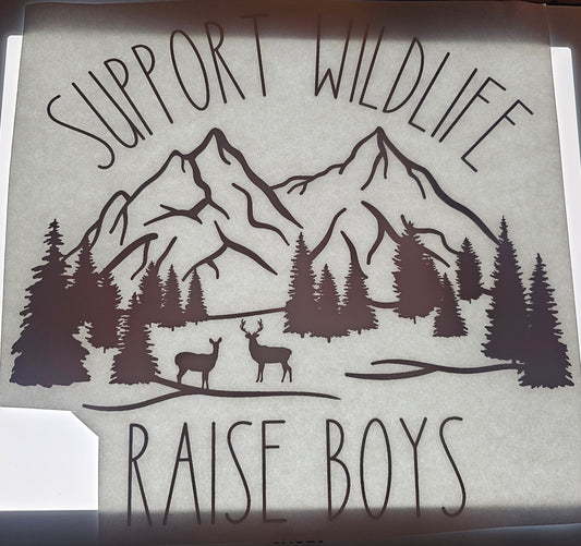 Support Wildlife Raise Boys - Boy Mom 2 Prints - Transfer