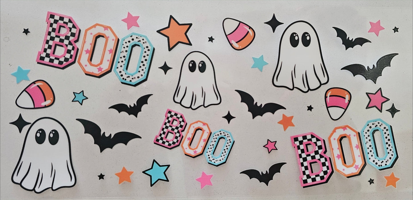 Ghosts Candy Corn Boo - 16 oz UV DTF Wrap