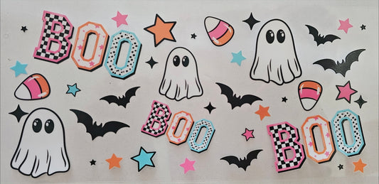 Ghosts Candy Corn Boo - 16 oz UV DTF Wrap