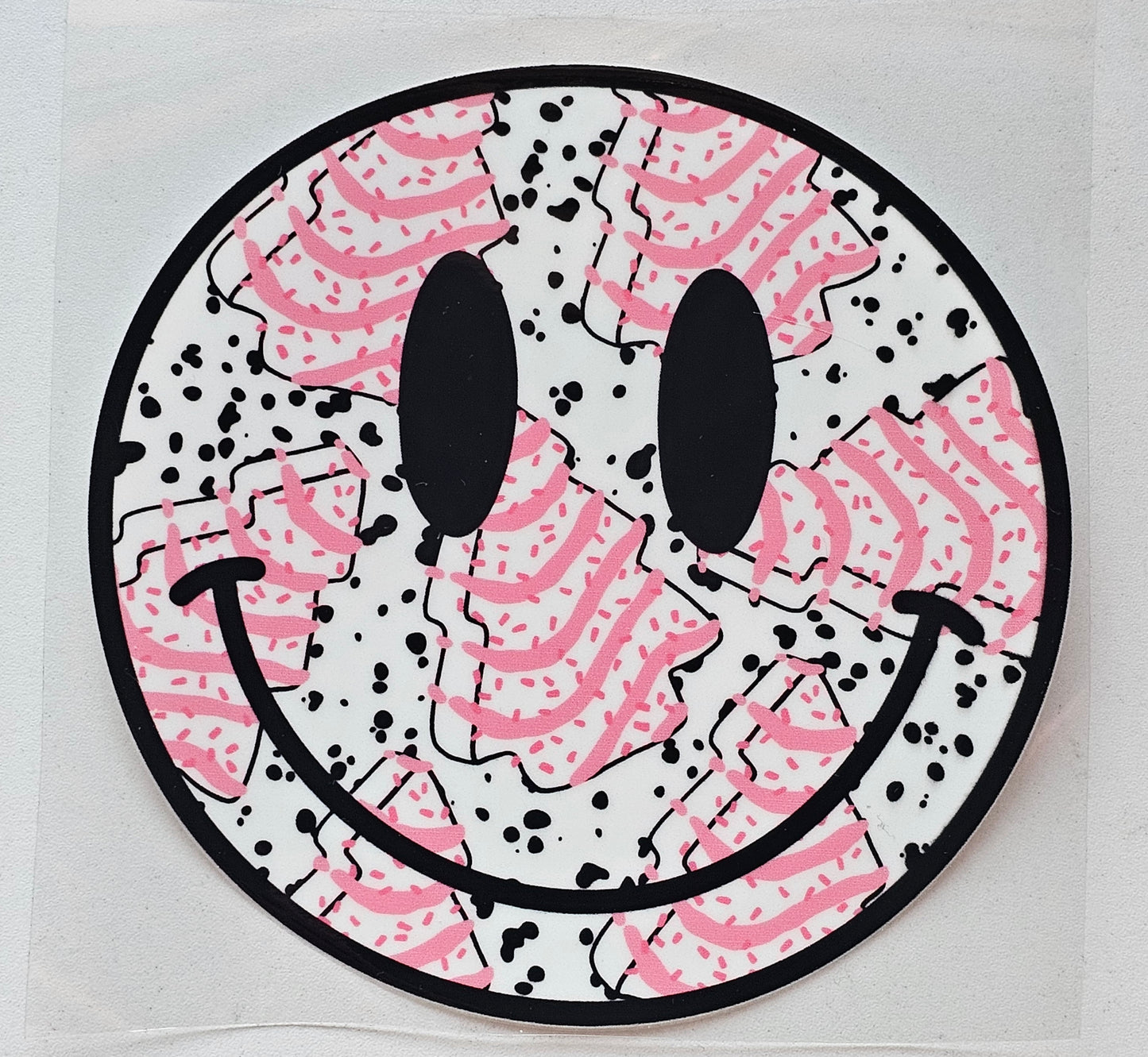 Smiley Face Christmas Cakes - 16 oz UV DTF Decal