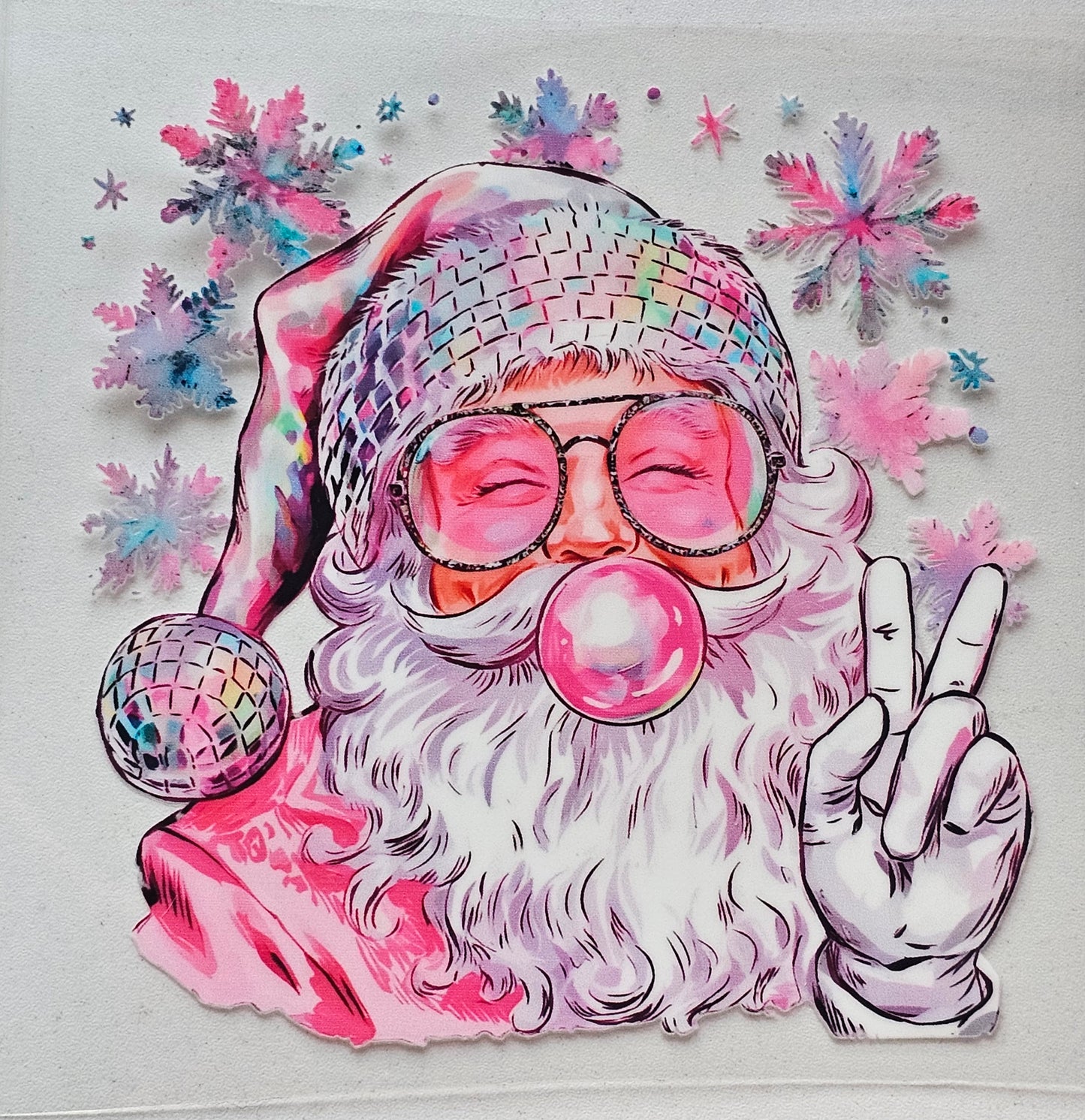 Santa Bubblegum - 16 oz UV DTF Decal