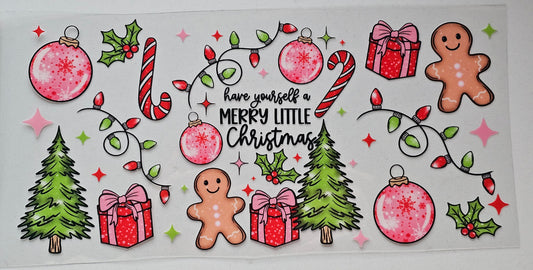 Have Yourself A Merry Little Christmas Gingerbread - 16 oz UV DTF Wrap
