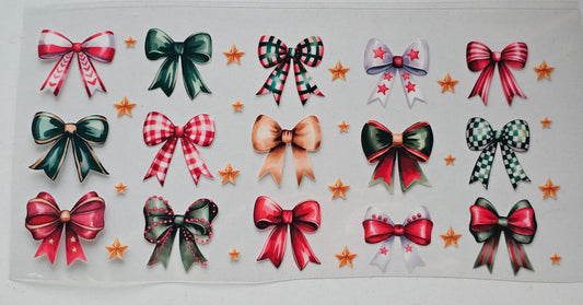 Christmas Bows Variety - 16 oz UV DTF Wrap