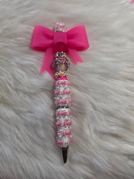 Ready to Ship - Pink Bow Clay Pen