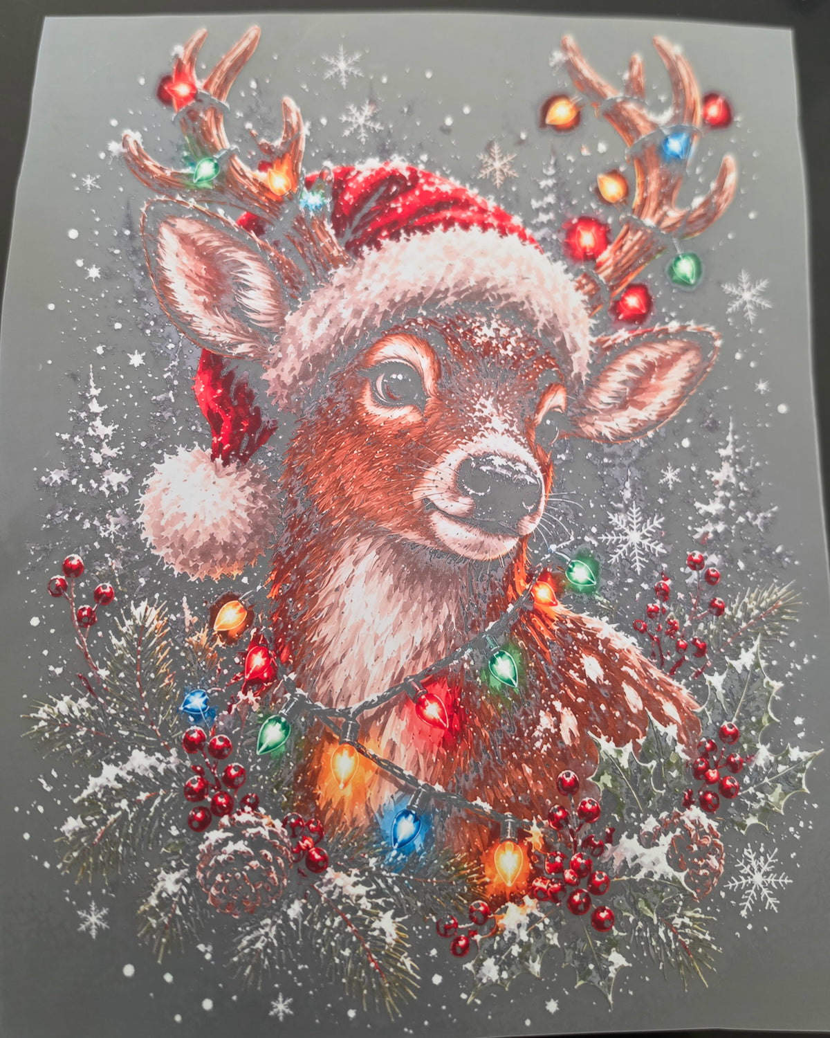 Halftone Santa Deer - Transfer