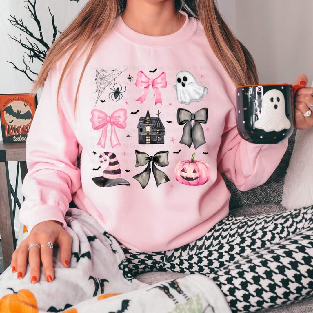 Pink Ghost and Bows - Transfer