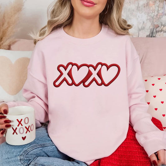 XOXO Heart Puff Print - Transfer