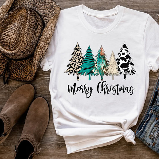 Merry Christmas Trees - Transfer