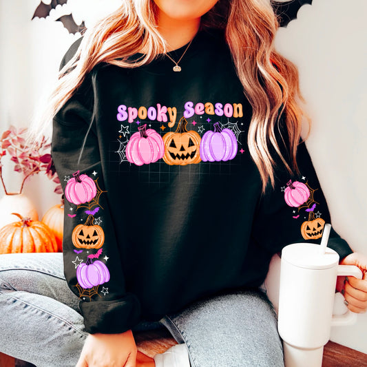 Spooky Season Bright Pumpkins - FREE SLEEVES - Transfer