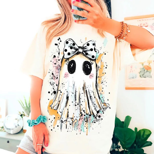Splatter Ghost Bow Polk A Dot - Transfer
