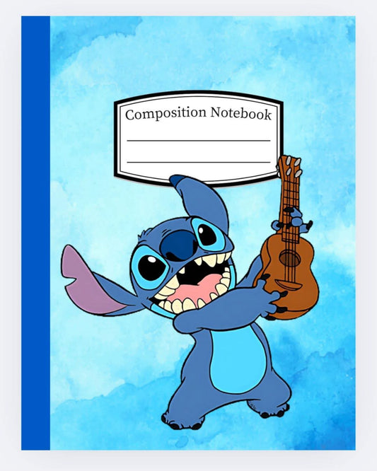 Composition Notebook - Blue Alien Guitar