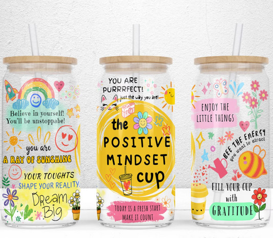 Positive Mindset - 16 oz UV DTF Wrap