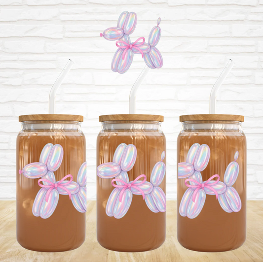 Iridescent Balloon Dog - 16 oz UV DTF Decal