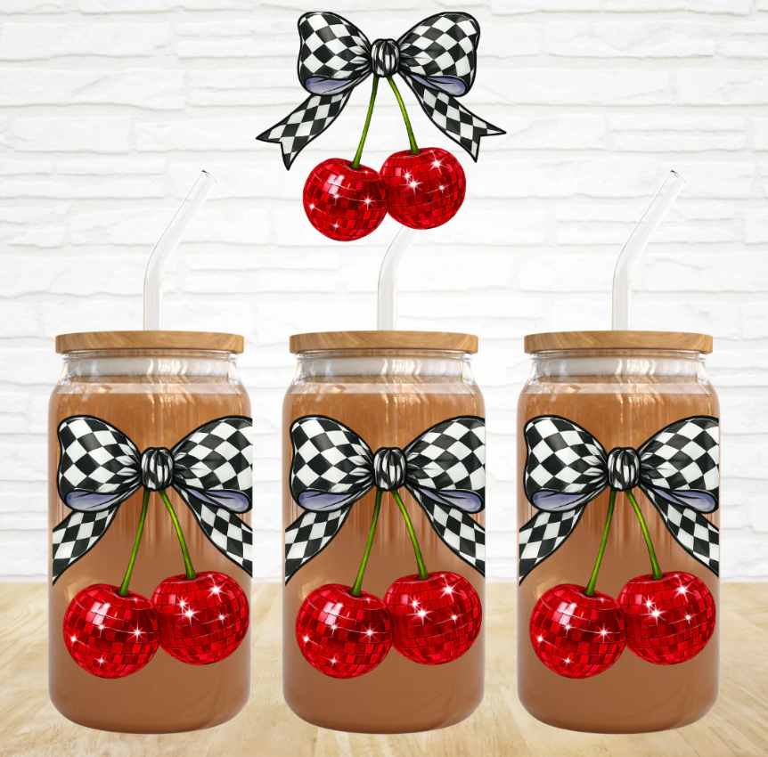 Cherry Pumpkins - 16 oz UV DTF Decal