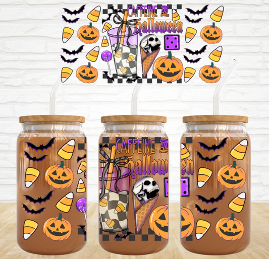 Caffeine & Halloween  - 16 oz UV DTF Wrap
