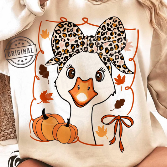 Leopard Bow Fall Goose - Transfer