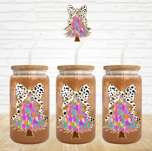 Bright Painted Tree - 16 oz UV DTF Decal