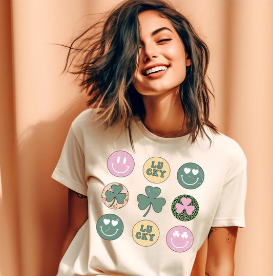 Lucky Shamrock Smiley Face - Transfer