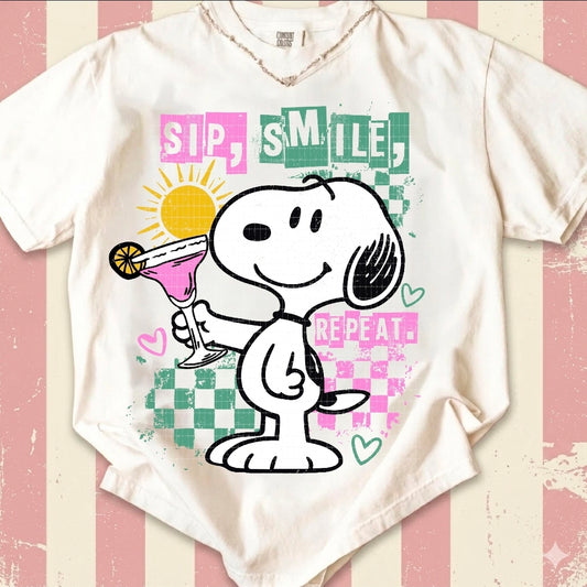 Sip, Smiles, Repeat Margarita Snoopy  - Transfer