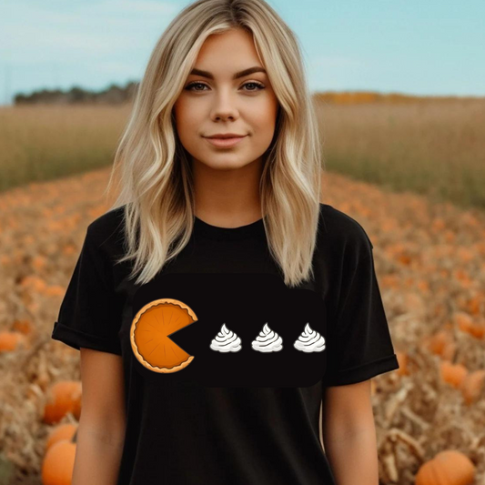 Pac-Man Pumpkin Pie and Whipped Cream - Transfer
