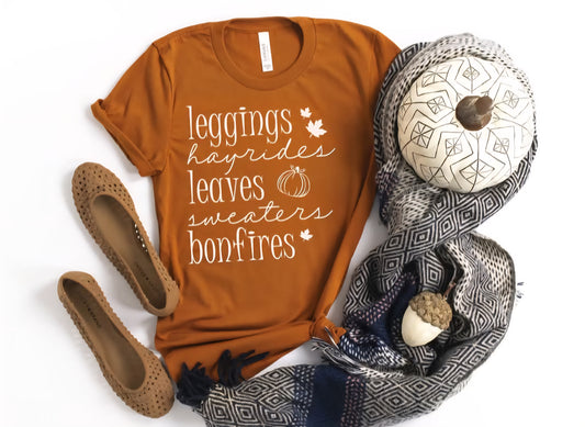 Leggings Leaves & Lattes Please in White - Transfer